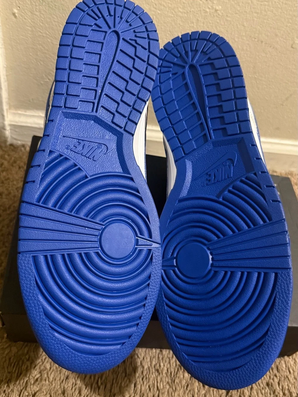 Nike White and Blue Low-Top Athletic Sneakers